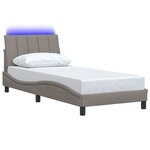 vidaXL Cadre de lit sans matelas taupe 90x190 cm tissu