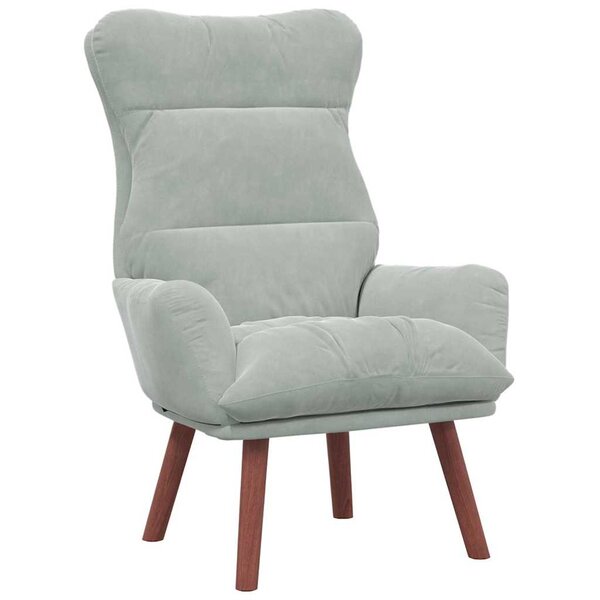 vidaXL Fauteuil relaxant Gris clair 69 x 74 x 93 cm Velours