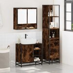 vidaXL Ensemble de meubles de salle de bain 3 Pièces Chêne fumé