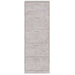 vidaXL Armoire à chaussures Gris béton 59x17x169 cm Bois d'ingénierie