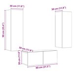 vidaXL Meubles TV muraux 3 Pièces chêne artisanal bois d'ingénierie