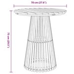 vidaXL Table de jardin Ø70x75 cm Bois massif Teck