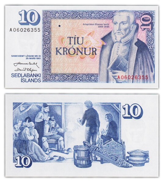 Billet de collection 10 kronur 1961 (1981) islande - neuf - p48