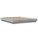 vidaXL Cadre de lit avec lumières LED sonoma gris 160x200 cm