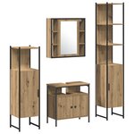 vidaXL Set de meubles de salle de bain 4 pièces en bois d'ingénierie chêne