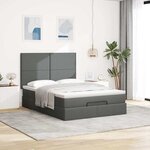 VidaXL Cadre de lit ottoman avec matelas gris foncé 140x190 cm tissu