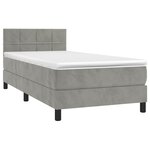 vidaXL Sommier à lattes de lit et matelas et LED Gris clair 80x200 cm