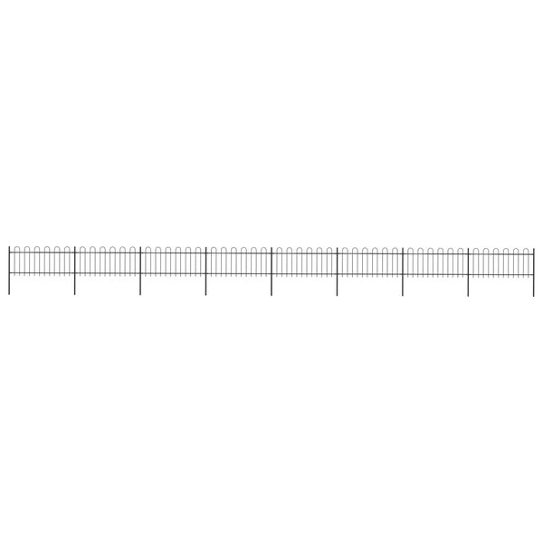 vidaXL Clôture de jardin avec dessus en cerceau Acier 13 6x0 8 m Noir