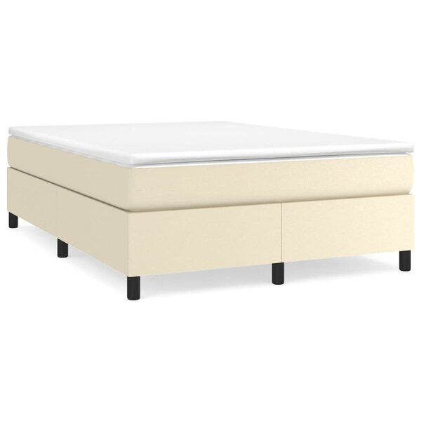 vidaXL Sommier à lattes de lit avec matelas Crème 140x190cm Similicuir