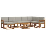 vidaXL Ensemble de canapés d'extérieur 9 pc Gris Naturel et Clair