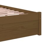 vidaXL Cadre de lit Marron miel Bois massif 90x200 cm
