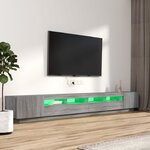 vidaXL Ensemble de meubles TV avec lumières LED 3 Pièces Sonoma gris