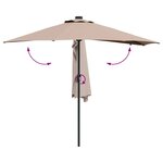 vidaXL Parasol de jardin Taupe 294 x 150 x 223 cm tissu