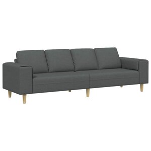 vidaXL Canapé de salon Gris foncé 250 x 77 x 76 cm Polyester