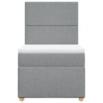 vidaXL Sommier à lattes de lit avec matelas Gris clair 90x200 cm Tissu