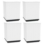 vidaXL Jardinières 4 Pièces blanc 30x30x37 cm polypropylène