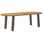 vidaXL Table à manger marron clair bois de chêne massif ovale