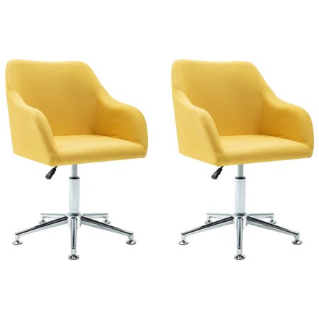 vidaXL Chaises pivotantes à manger lot de 2 jaune tissu