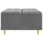 vidaXL Pouf de rangement Gris foncé 80 x 80 x 45 cm Velours
