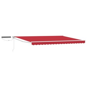 vidaXL Auvent rétractable électrique Rouge et Blanc 4 × 3 m