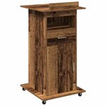 vidaXL Podium avec roue Bois ancien 55 x 55 x 107 cm Bois d'ingénierie