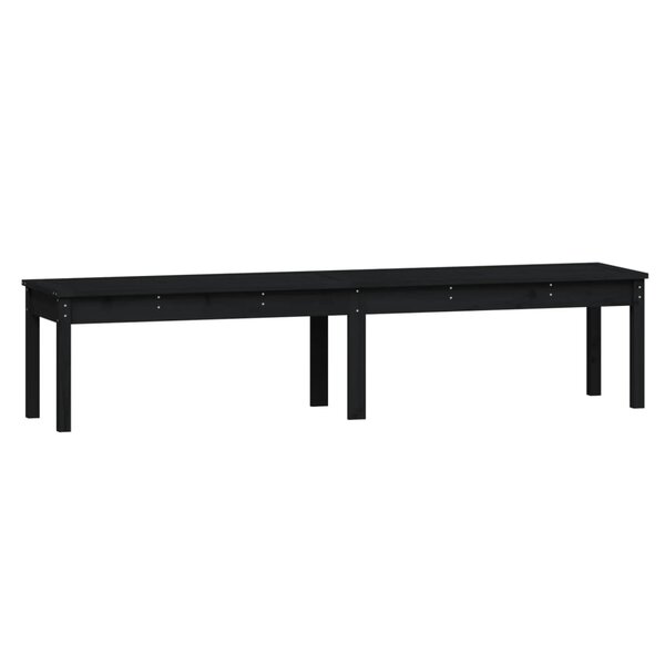 vidaXL Banc de jardin à 2 places noir 203 5x44x45cm bois massif de pin