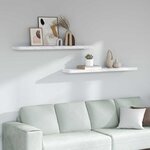 vidaXL Étagère Murale 2 Pièces Marbre blanc 120 x 23 5 x 4 cm
