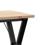vidaXL Table à manger cadre en Y 50x50x75 5cm bois de pin massif acier