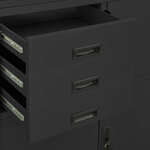 Armoire de bureau avec 3 étagères réglables et casier design moderne 90 x 40 x 180 cm en acier anthracite 02_0046914