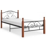 vidaXL Cadre de lit sans matelas noir métal 90x200 cm