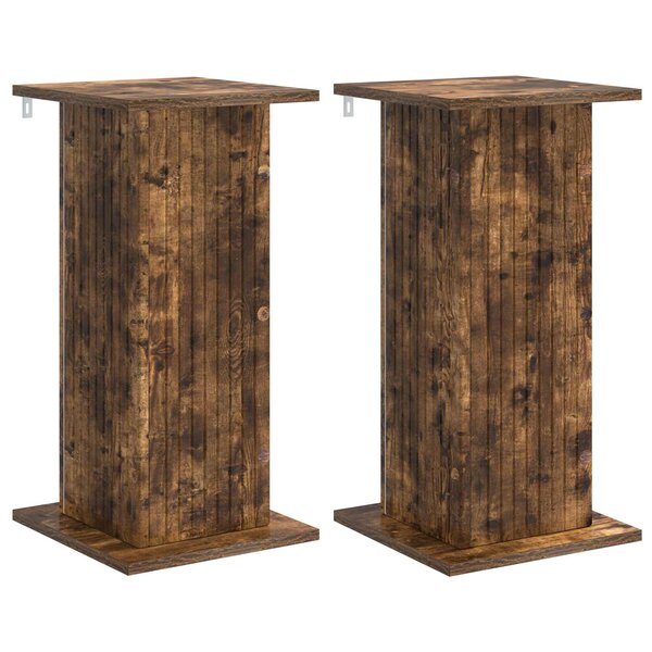 vidaXL Support de Plante 2 pc Chêne fumé 30 5 x 30 x 60 5 cm