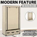 vidaXL Garde-robe Crème 87 x 49 x 159 cm Tissu