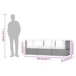 vidaXL Salon de jardin 3 Pièces avec coussins Gris Résine tressée