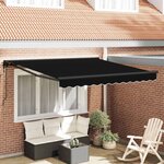 vidaXL Auvent Rétractable Noir 350x250 cm tissu