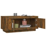 vidaXL Table basse Chêne fumé 102x50x45 cm Bois d'ingénierie