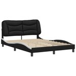 vidaXL Cadre de lit sans matelas Hvar noir et blanc 140x200 cm similicuir