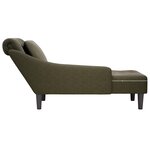vidaXL Fauteuil long et coussin/accoudoir droit vert armée similicuir