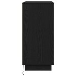 Buffet vidaXL avec LED  Noir  Chêne  71x34 5x75 cm  en bois d'ingénierie