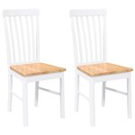 vidaXL Chaises à manger 2 Pièces blanc bois massif caoutchouc