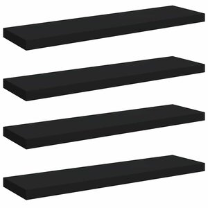 vidaXL Étagères murales flottantes 4 Pièces noir 90x23 5x3 8 cm MDF