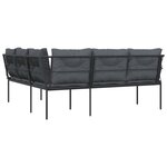 vidaXL Canapé de jardin avec coussins forme de L noir acier textilène
