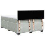vidaXL Sommier à lattes de lit et matelas Gris clair 140x190cm Velours