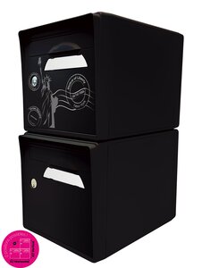 Pack de 2 boîtes aux lettres 1 porte - "New York" - "Noir intense"