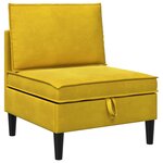 vidaXL Canapé moyen avec rangement Jaune Velours
