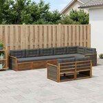 vidaXL Ensemble de canapés d'extérieur 8 Pièces Naturel et Anthracite