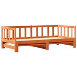 vidaXL Lit jour avec tiroir Wax Brun 180x200 cm en Bois de Pin
