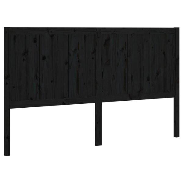 vidaXL Tête de lit Noir 205 5x4x100 cm Bois massif de pin