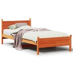 vidaXL Cadre de lit sans matelas cire marron 90x200 cm bois pin massif