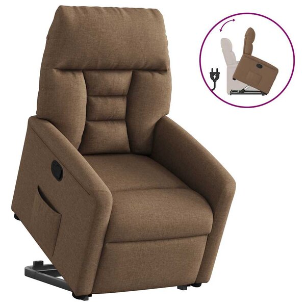 vidaXL Fauteuil inclinable Marron Tissu