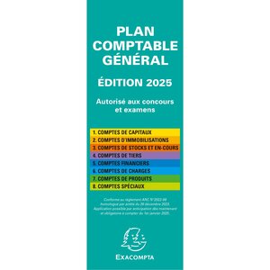 Plan Comptable Général Accordéon 19x7 5cm - Vert - X 5 - Exacompta
